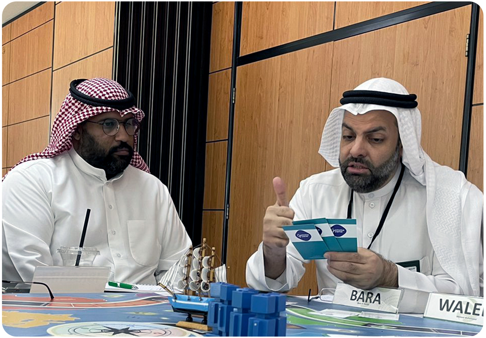 Business simulation workshop with strategic decision-making
